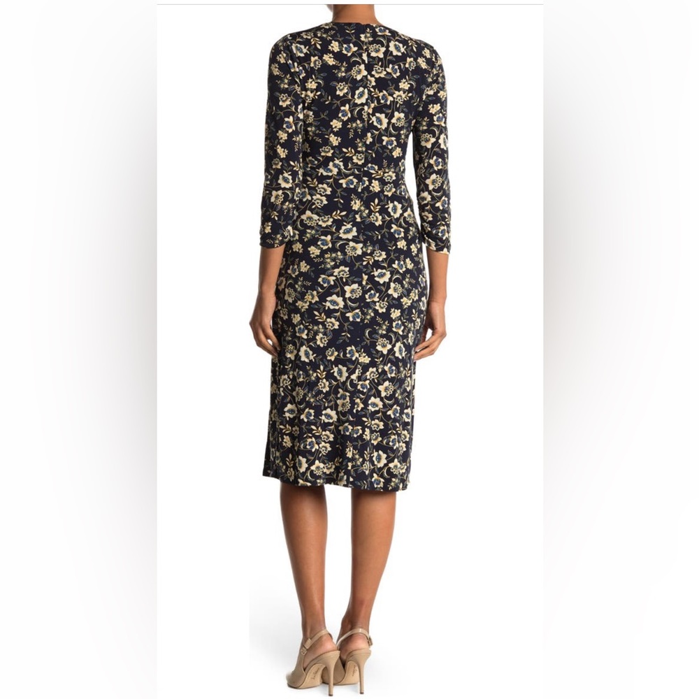 NWT Laundry by Shelli Segal Floral Slit Hem Midi Dress Size 8 - Picture 2 of 6